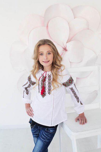 Сорочка вишита для дівчинки Скиба СК4411 110 см Білий