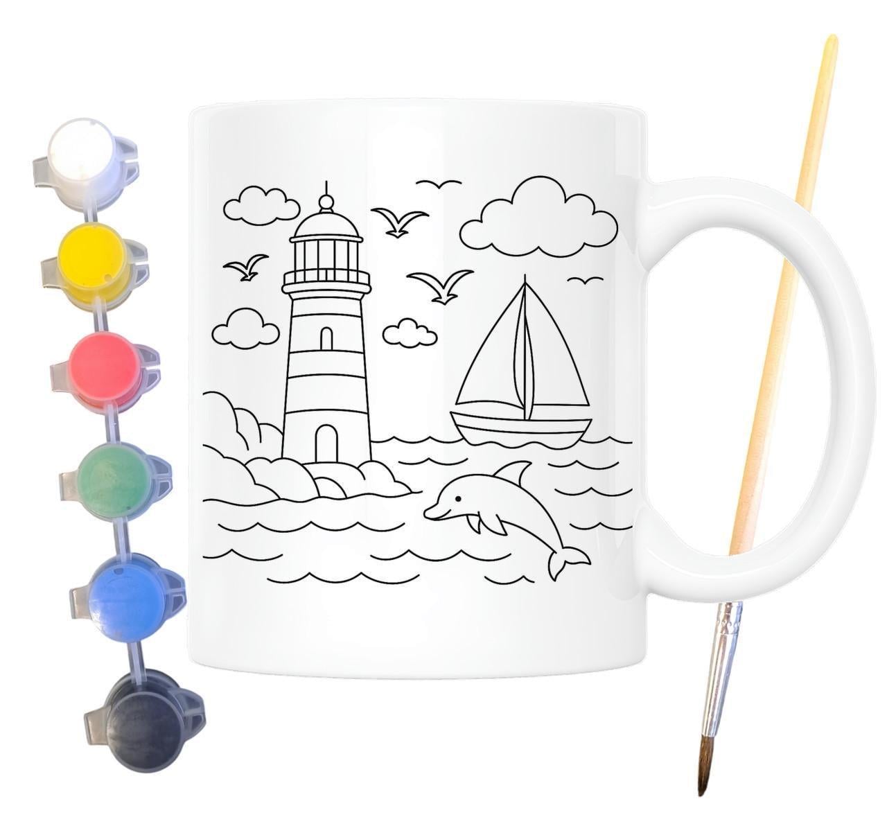 Набор для творчества кружка раскраска Маяк 330 мл Белый (КР0162)