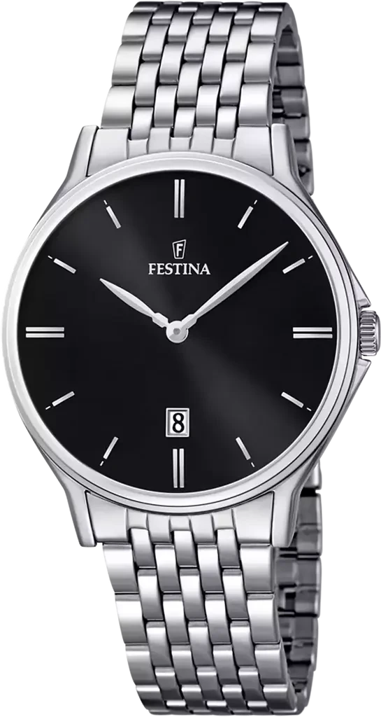 Наручные часы мужские Festina F16744/4 Classics со стальным корпусом WR 50 м и черным циферблатом