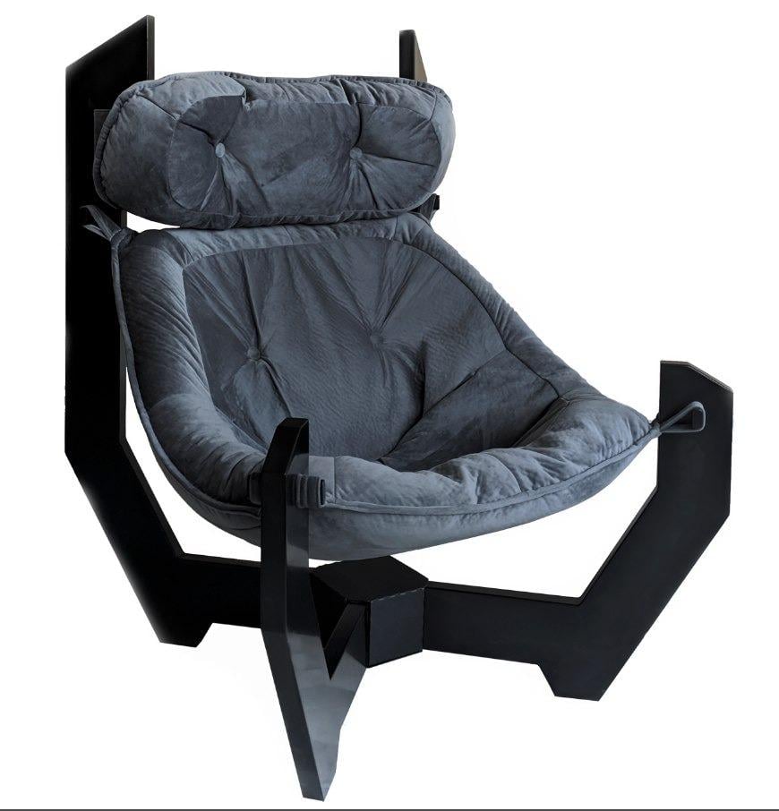 Кресло-гамак Art in Head Helix Фанера/Ткань Черный/Серый