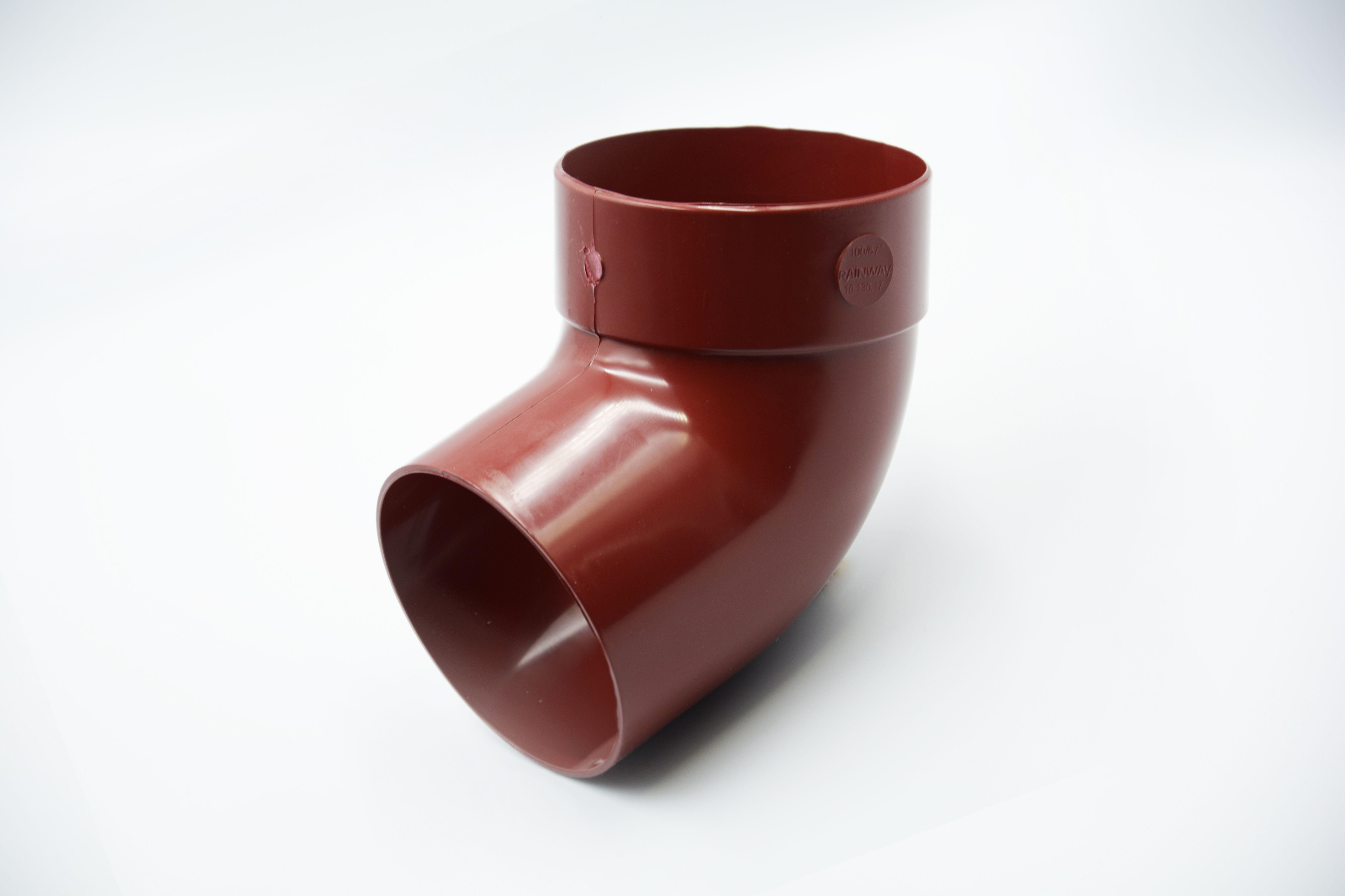 Отвод трубы одномфтовый RAINWAY 67° D 100 мм Красный RAL 3004 (10.130.17.004.RW)