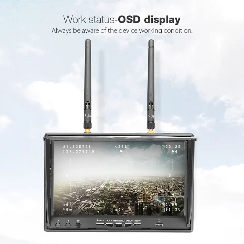Монитор для FPV LCD5802D DVR 5,8GHz 40CH - фото 4