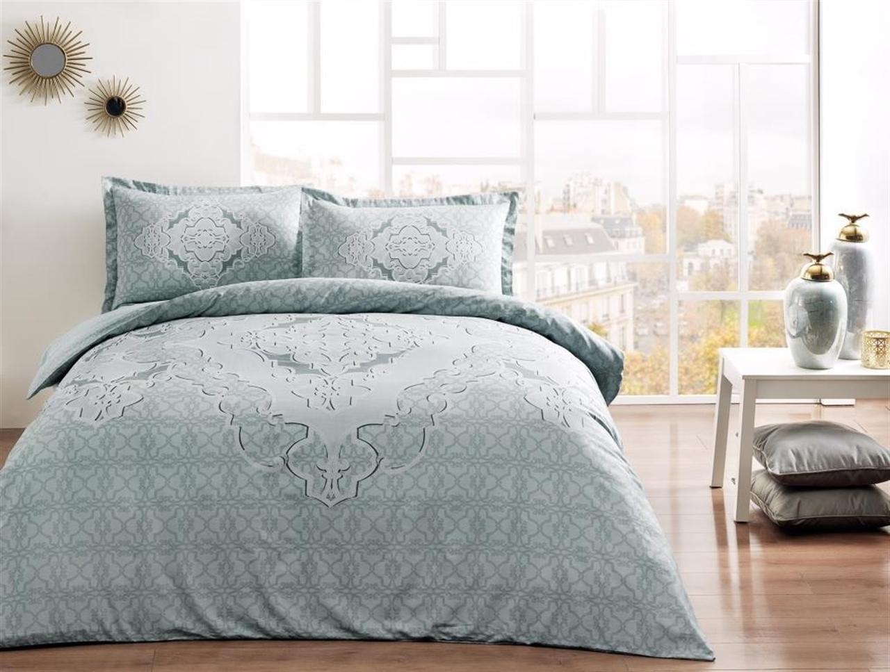 Постельное белье TAC Olivia mint v54 евро Ментоловый (svt-2000022254618)