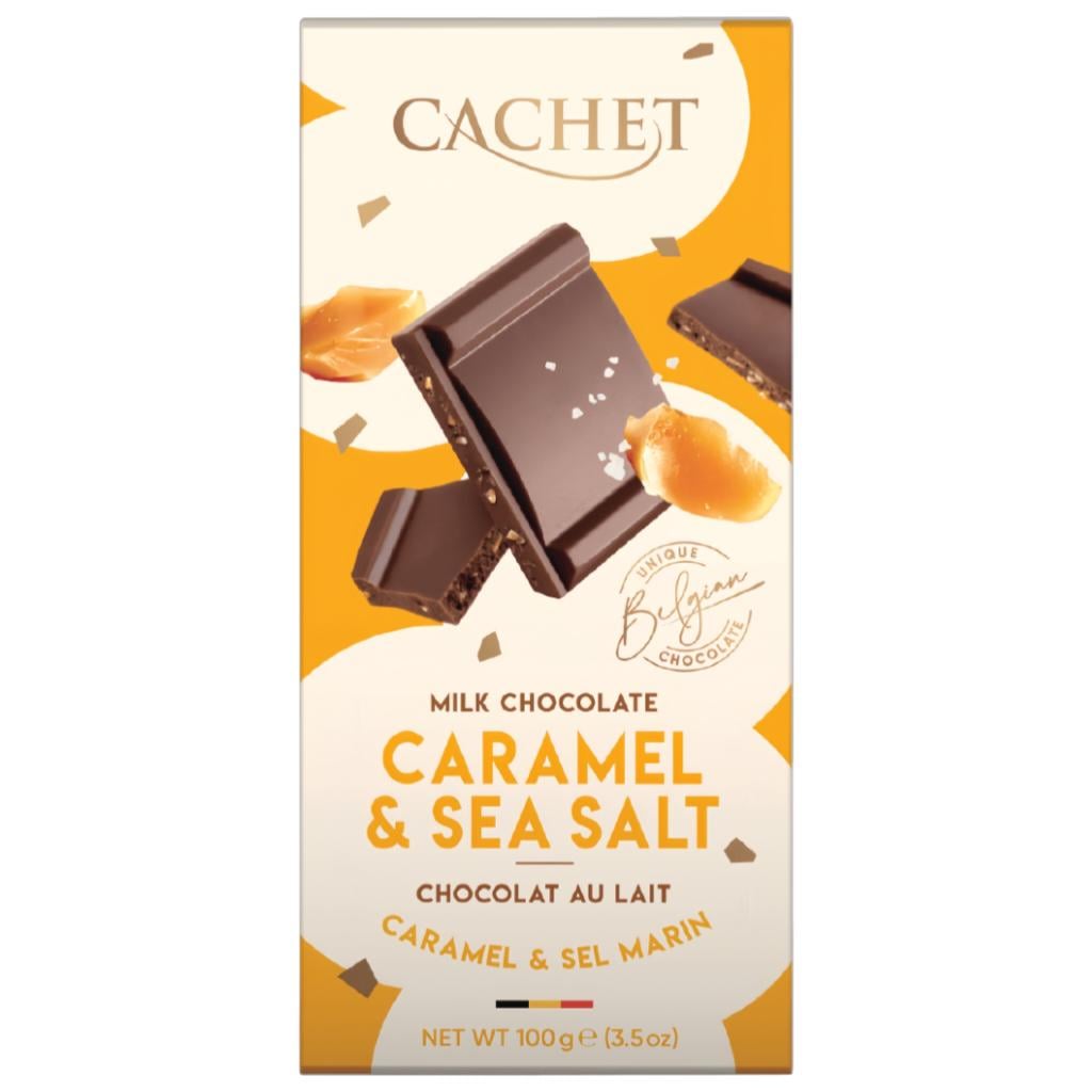 Шоколад молочний бельгійський Cachet 31% Caramel & Sea Salt 100 г (13344776)