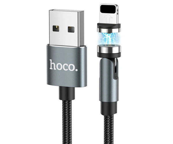 Кабель Data Hoco U94 Universal Rotating Lightning 1,2 м Black - фото 2