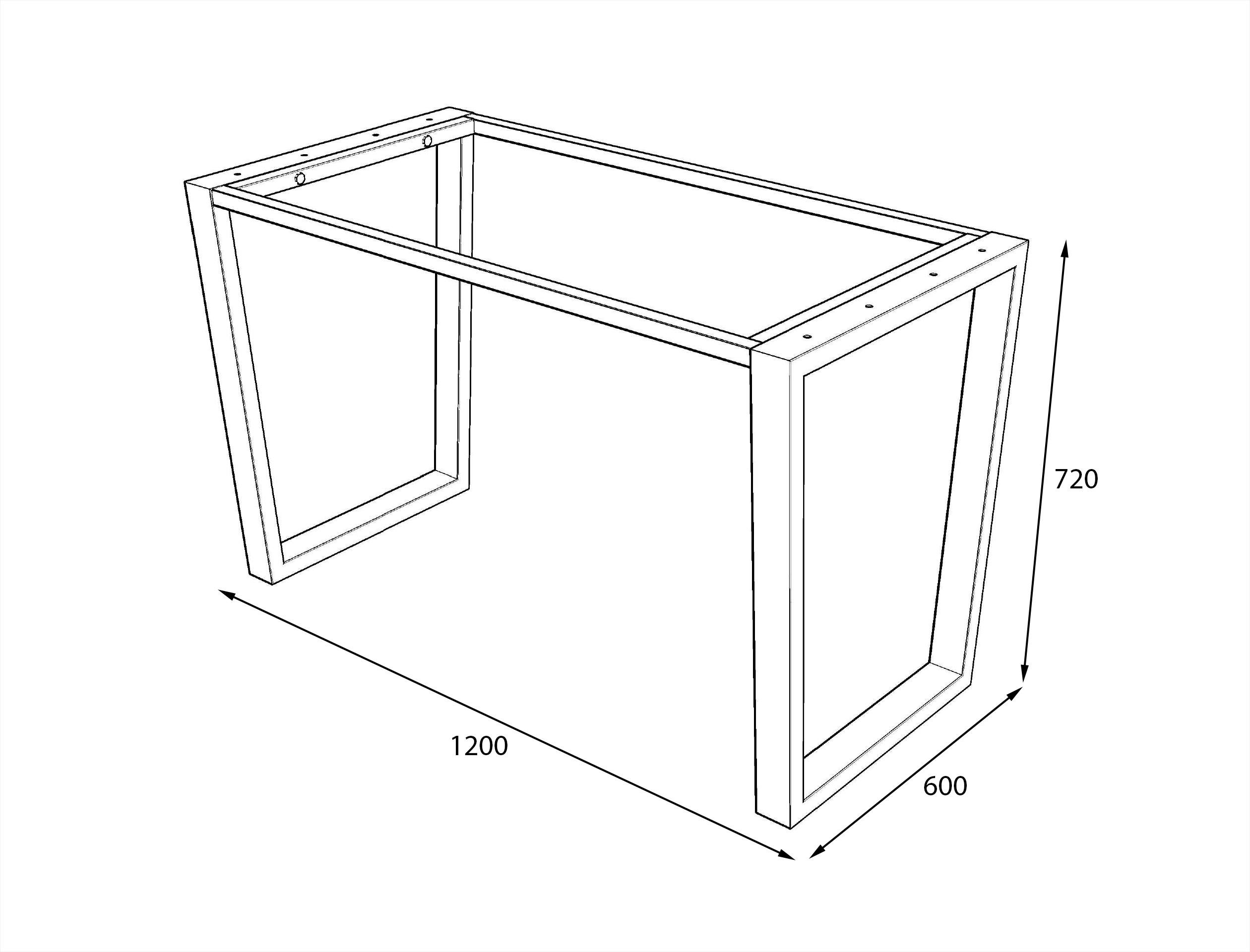 Каркас металлический для стола Трапеция Черный - фото 4