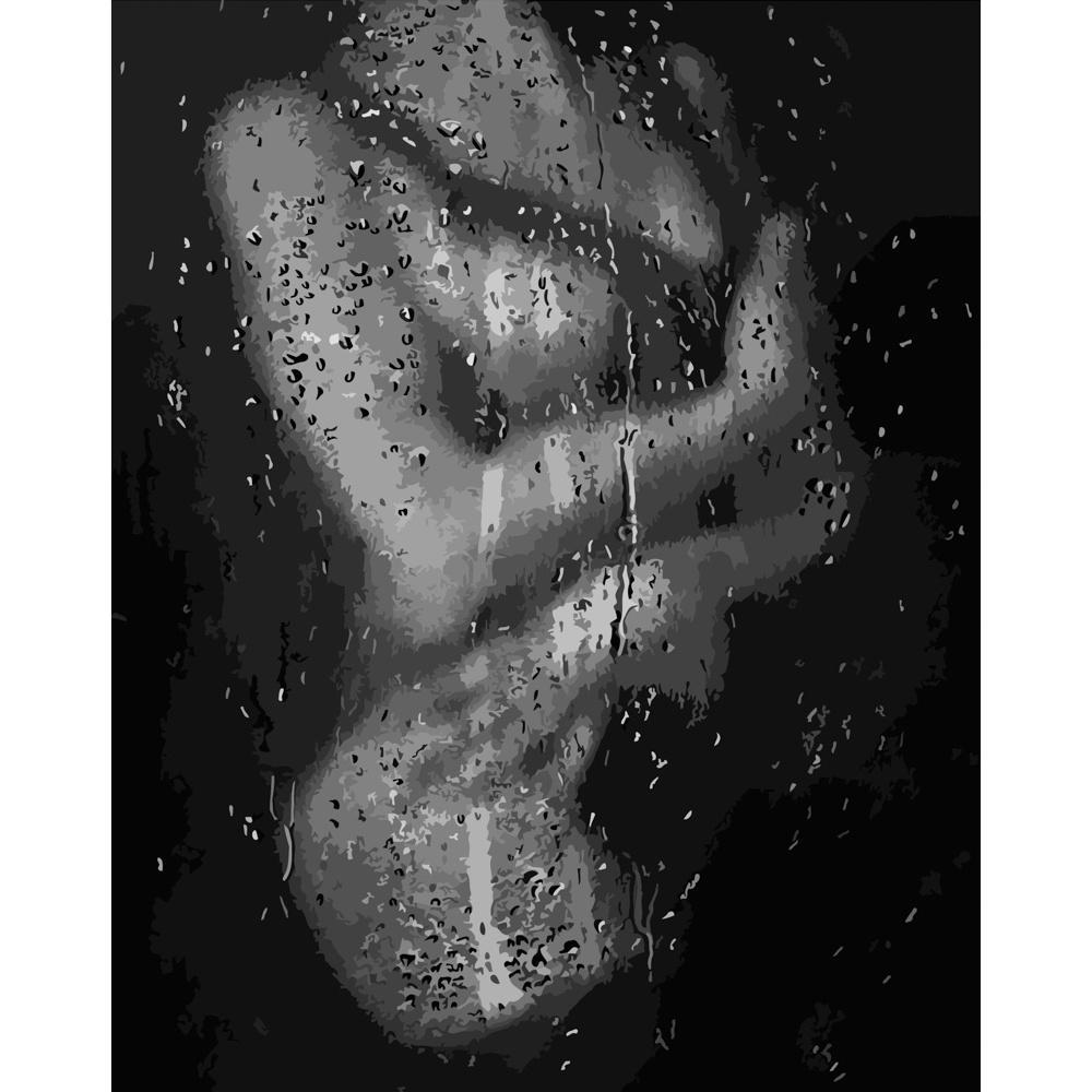 Картина по номерам Strateg Премиум Фигура за стеклом 40x50 см (DY029)