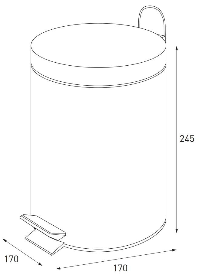 Мусорное ведро Zerix Solo-TC0103 SS Color круглое 3 л Нержавеющая сталь (ZX5895) - фото 8