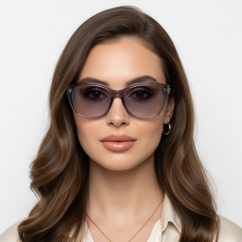 Окуляри фотохромні жіночі для зору пластикова оправа C3 +2.0 Сірий/Темно-синій (7064)