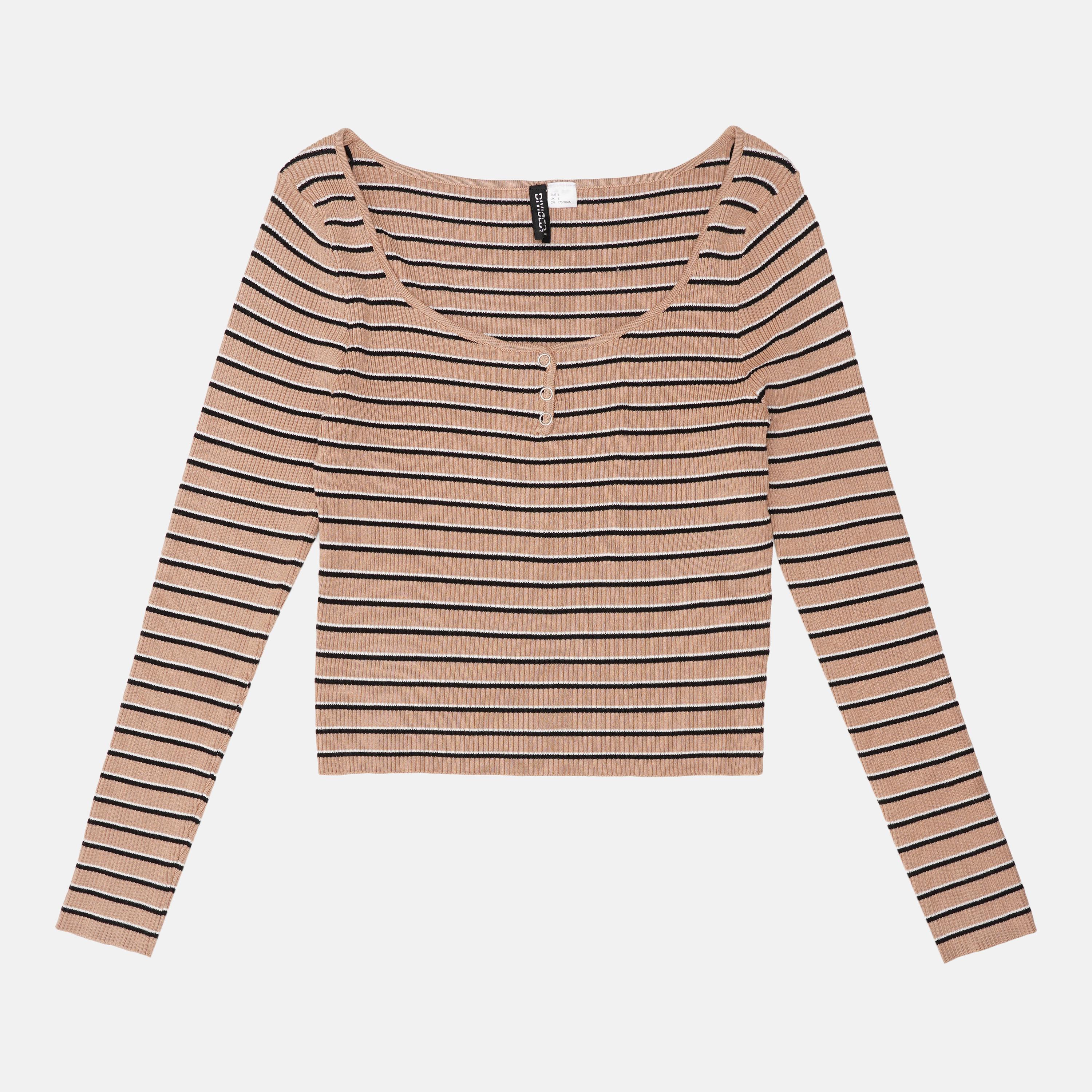 Джемпер H&M Полоска L Бежевый (17037762990)