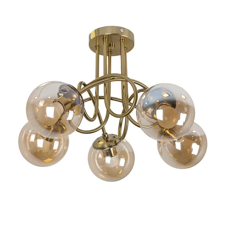 Люстра потолочная молекула Levistella 7529910-5 BRZ+BR Бронзовый/Коричневый