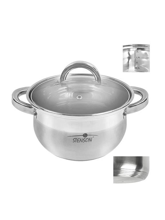 Кастрюля с крышкой Stenson MH-2721 индукционное дно 3,6 л 22х12 см (4391081003621) - фото 2