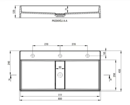 Раковина Deante Blur 80x40 см (CQBAU8S) - фото 2 Раковина Deante Blur 80x40 см (CQBAU8S) - фото 2