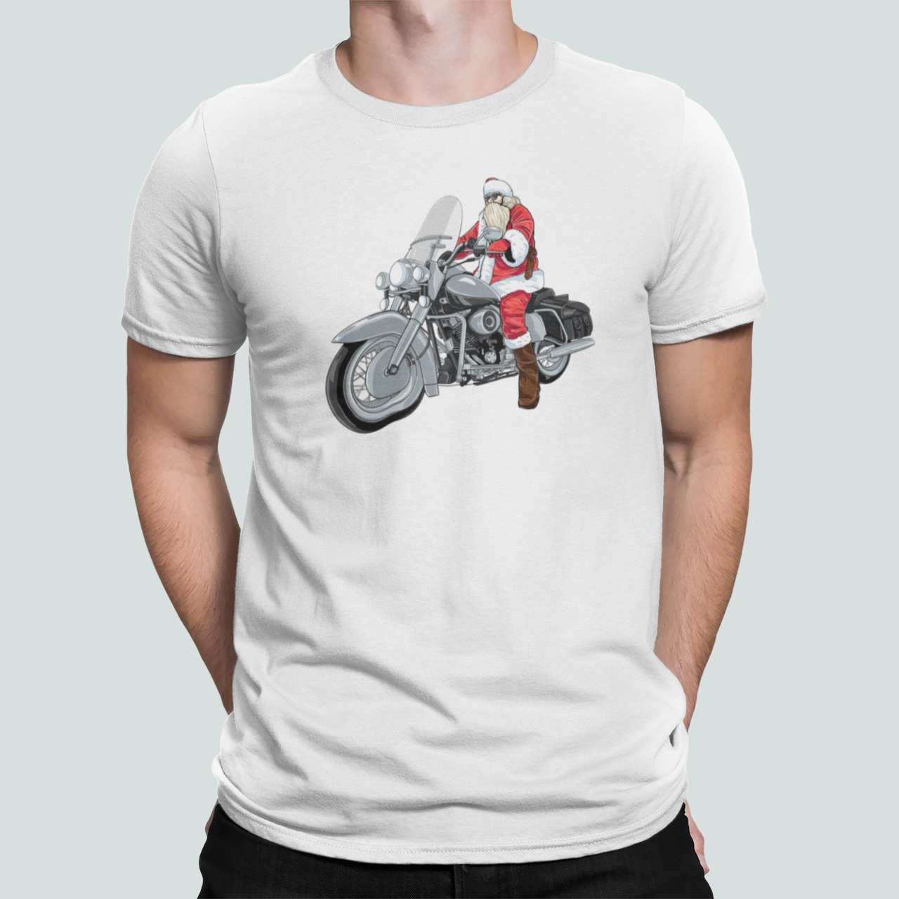 Футболка мужская новогодняя Stedman с принтом Санта Байкер L Белый (НГ121-8) Футболка мужская новогодняя Stedman с принтом Санта Байкер L Белый (НГ121-8)