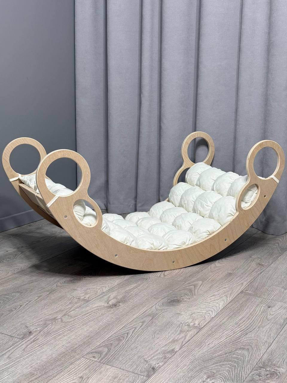 Детская кроватка качалка-балансир 16 с матрасиком бонбон (0016/Б)