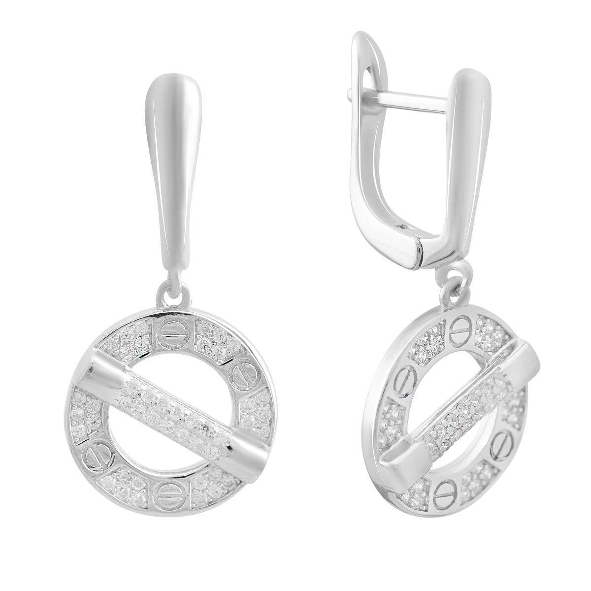 Серьги серебряные с фианитами (2143710)