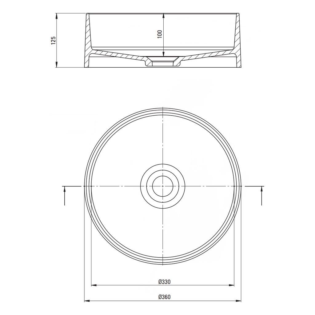 Умывальник накладной Deante Silia CQS_SU4S 360x360x125 мм Серый (205700) - фото 2 Умывальник накладной Deante Silia CQS_SU4S 360x360x125 мм Серый (205700) - фото 2
