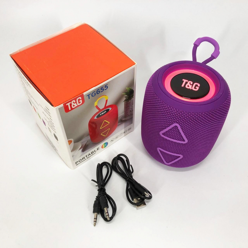 Портативная колонка TG 655 5 Вт RGB Purple (tf4885) - фото 11