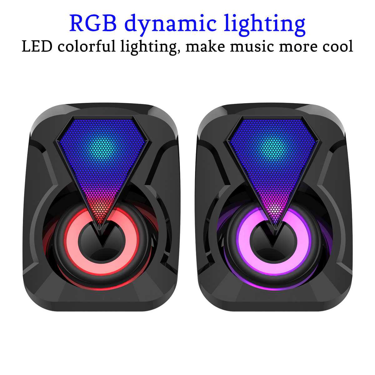 Акустическая система для ПК E-1053 USB RGB подсветка 3W Черный - фото 7