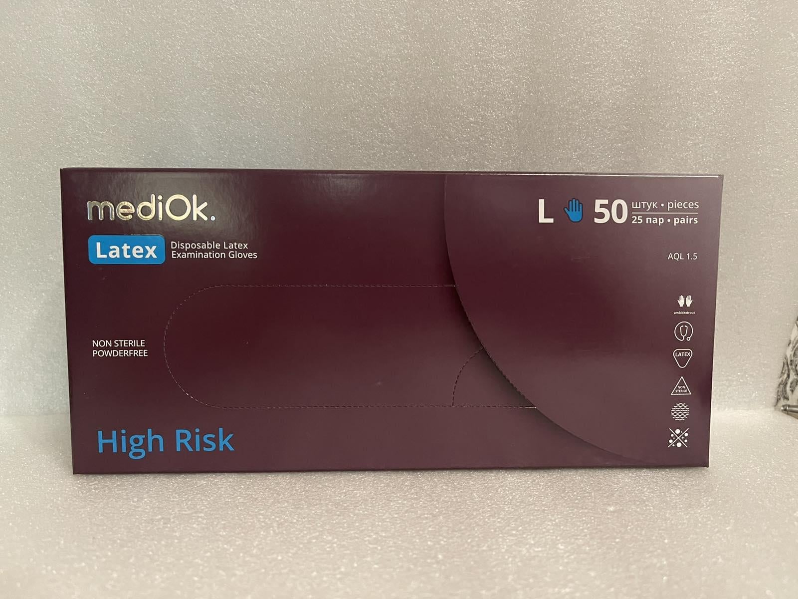Перчатки латексные MediOk High Risk L