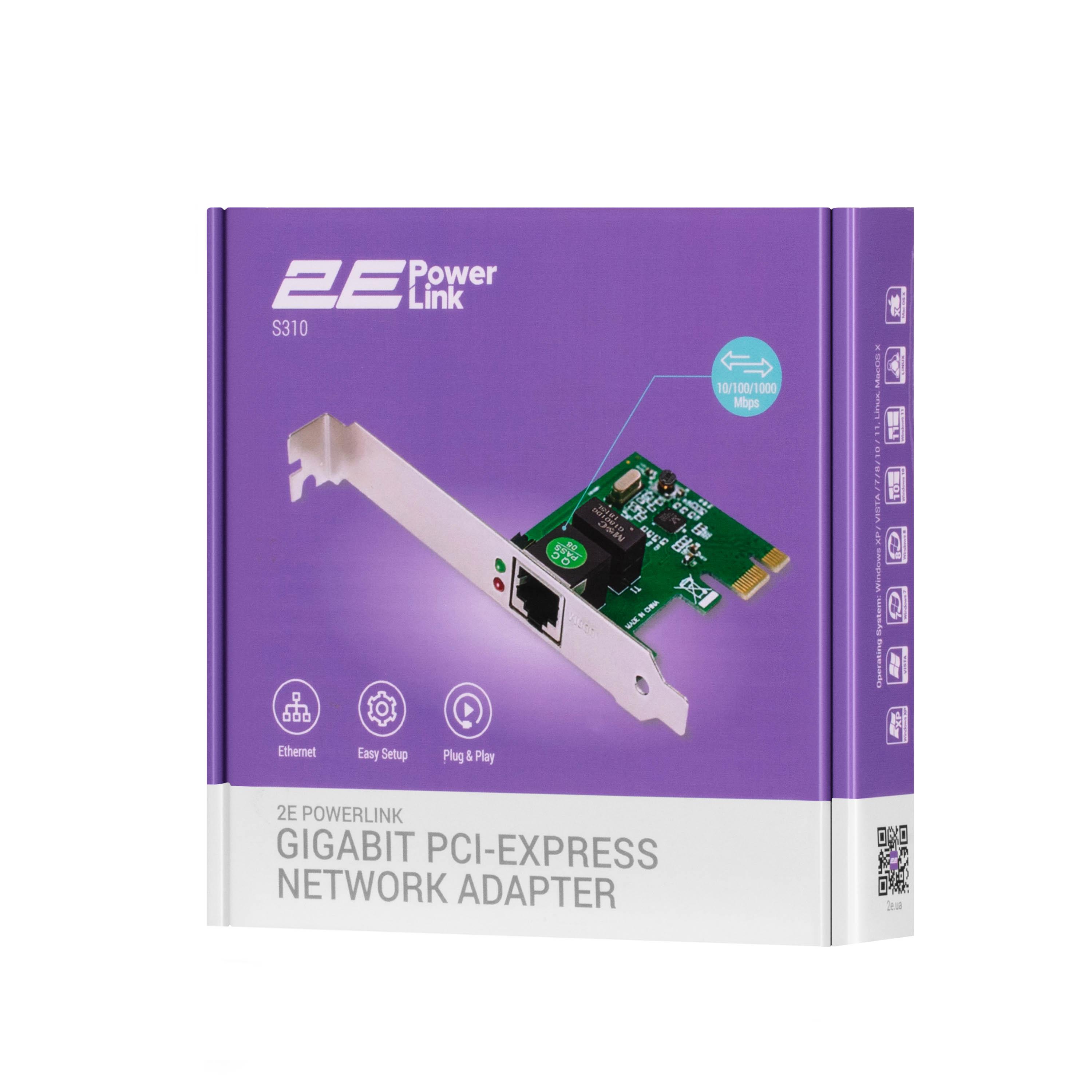Сетевая карта внутренняя 2E PowerLink S310 PCI Express (2E-S310) - фото 5 Сетевая карта внутренняя 2E PowerLink S310 PCI Express (2E-S310) - фото 5