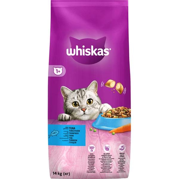 Корм для кошек сухой Whiskas для взрослых кошек с тунцем 14 кг (000026412)