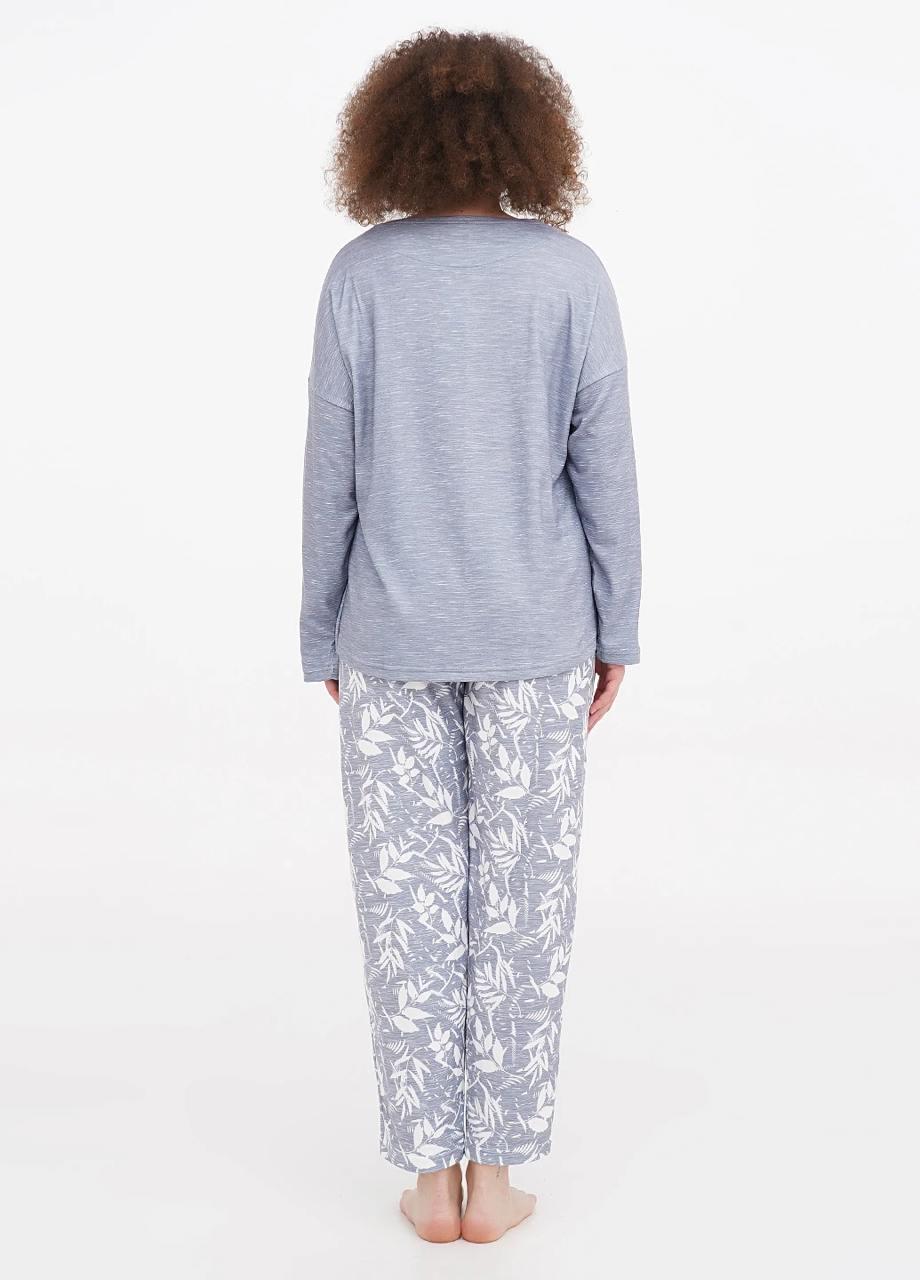 Пижама женская Cotpark лонгслив/брюки L Голубой (30290-В-L) - фото 2