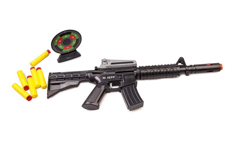 Автомат детский Golden Gun детский игрушечный с мягкими шарами М16 Черный (IW-181-W-141)