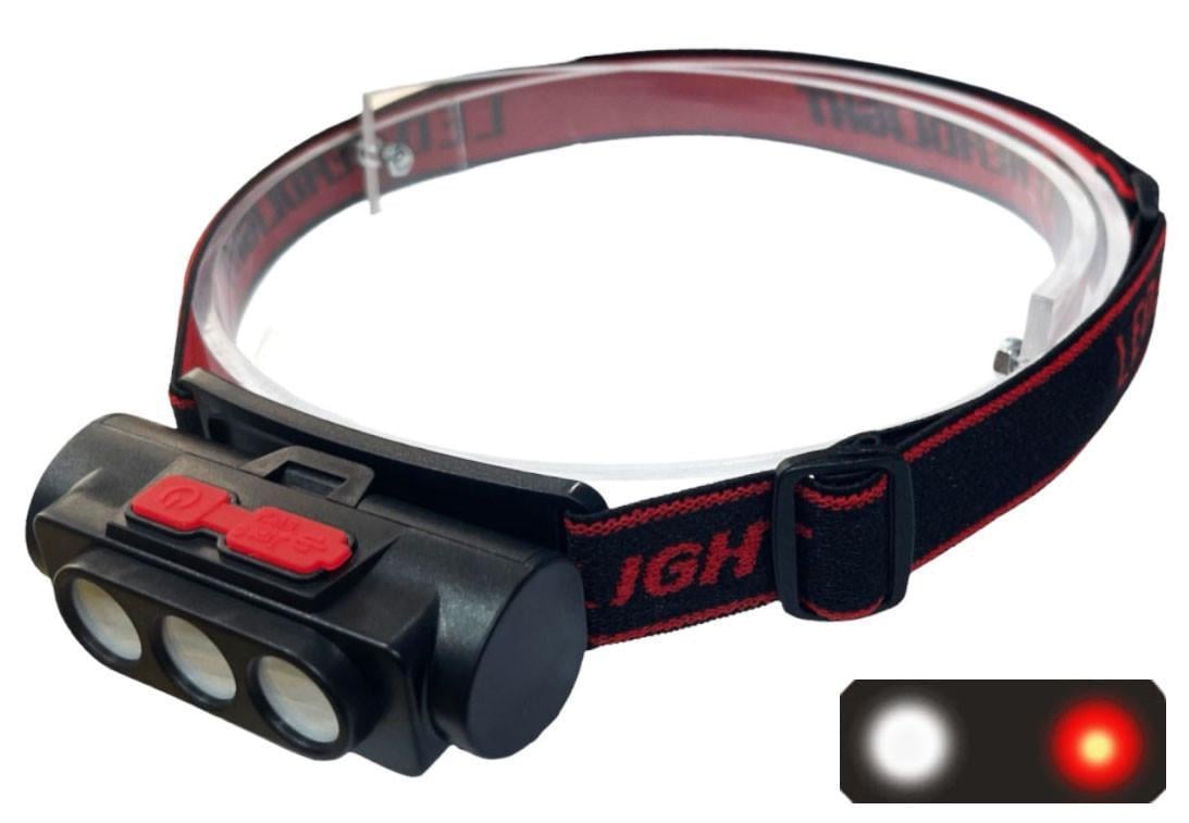 Фонарь налобный аккумуляторный BL-2119C Type-C 18650 COB с красным и белым светом (1311646477) - фото 3