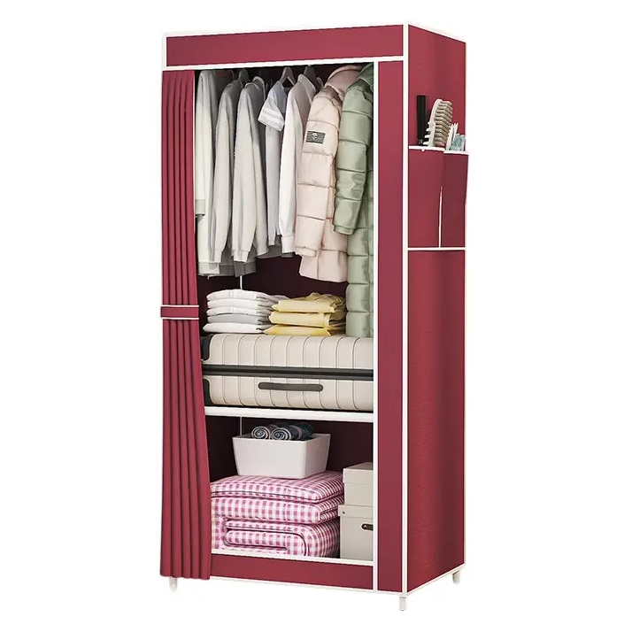 Тканный шкаф раскладной RIAS Storage Wardrobe YH7701 56x44x146 см Red (3_07869)