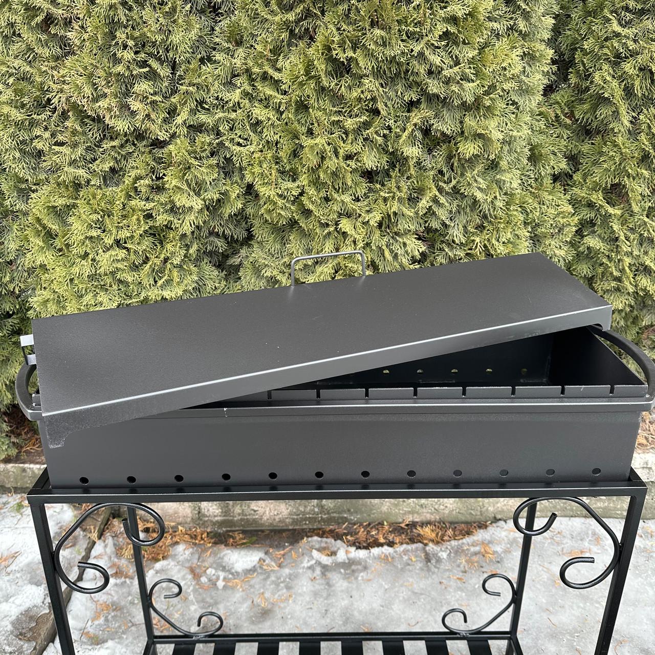 Кришка універсальна-барбекю Metalzavod для мангалу на 12 шампурів 86,5х33х13 см (KRSHK-MB12) - фото 5 Кришка універсальна-барбекю Metalzavod для мангалу на 12 шампурів 86,5х33х13 см (KRSHK-MB12) - фото 5
