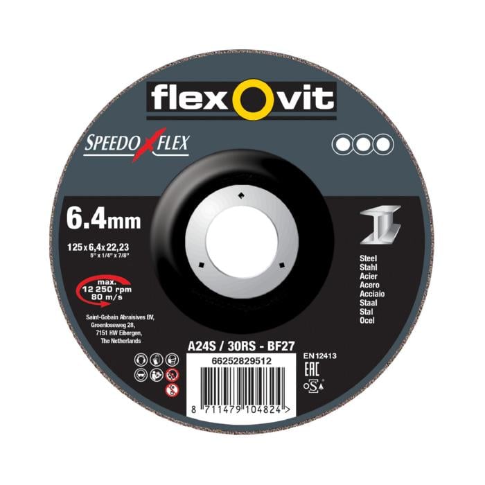 Круг зачистной по металлу A 24/30 RS-BF27 Speedoflex 6650 об/мин 230х6,4х22,2 мм 66252829257 (13912)