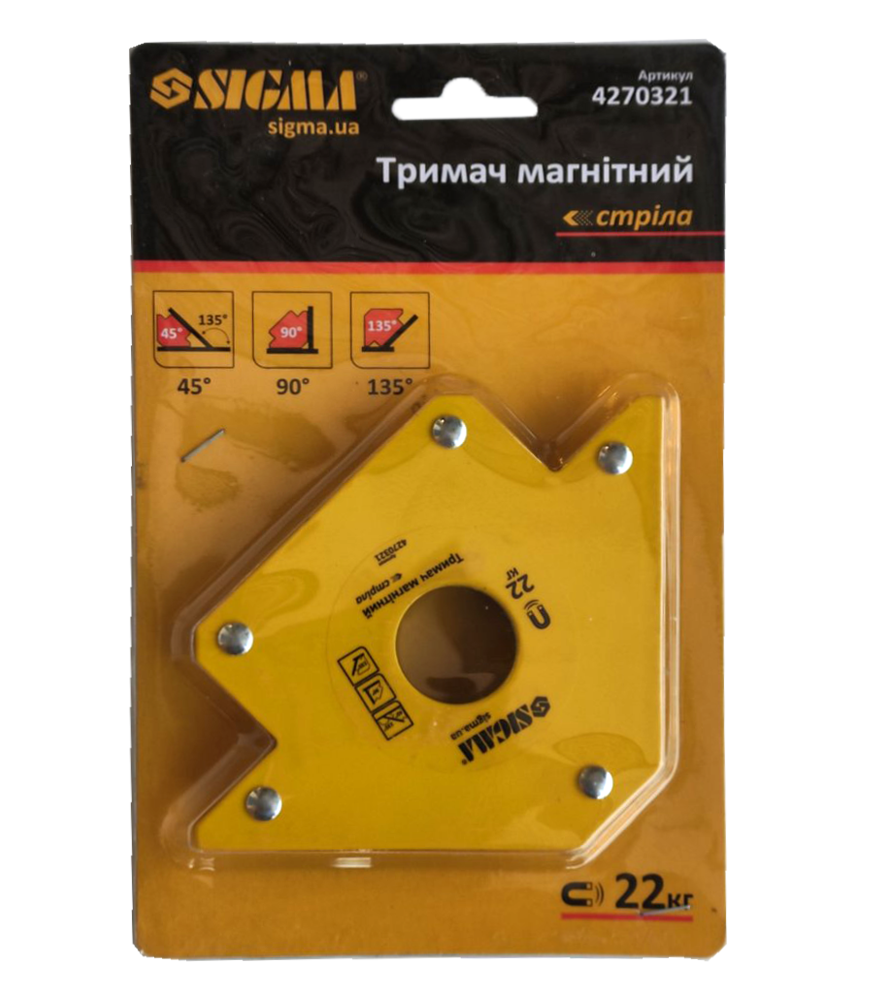 Магнитный держатель стрела 22 кг 90х90 мм (52242)