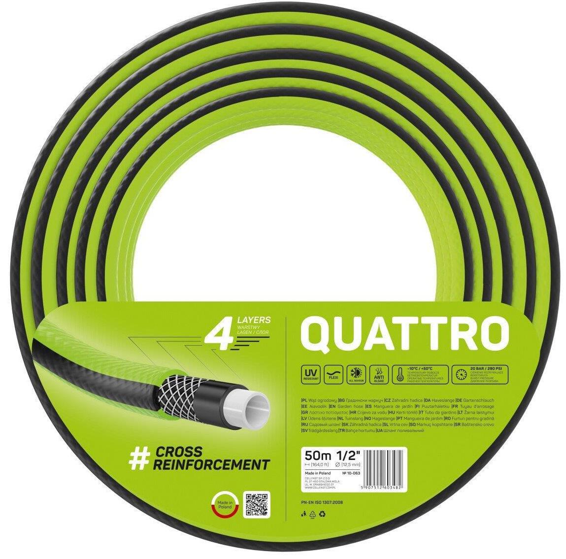 Шланг для поливу Cellfast QUATTRO 1/2" 50 м (10-063)