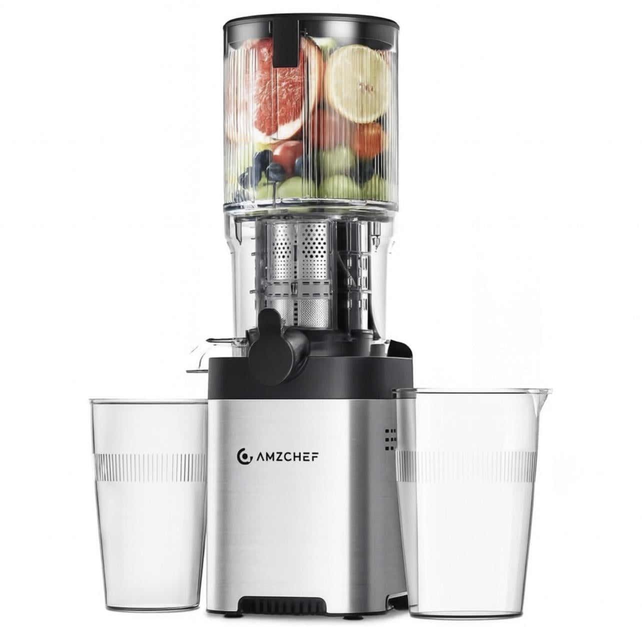 Соковыжималка шнековая AMZCHEF ZM1902B Cold Press горловина 132 мм нержавеющая сталь (2906926584)