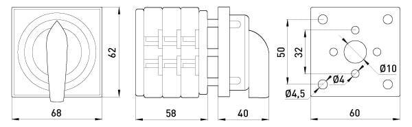 Перемикач пакетний E.NEXT LK63/3.323-ZК/45 1-0-2 3P 63A 400V (8835-200) - фото 4