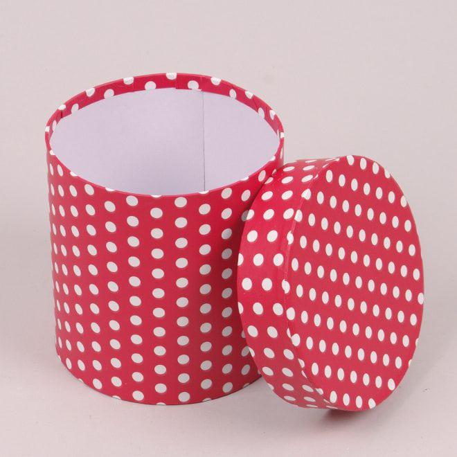 Комплект коробок для цветов Flora 2 шт. Красный в белый горошек (39868) - фото 2
