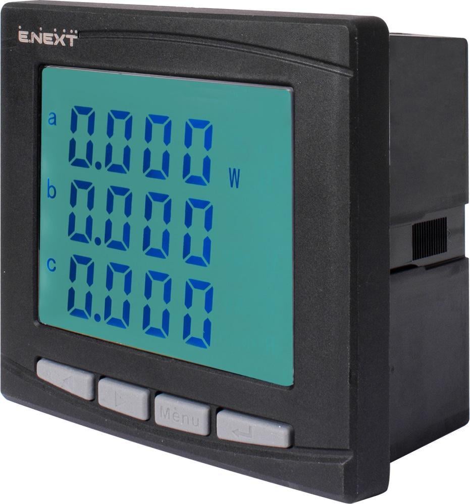 Анализатор параметров сети E.NEXT e.meter.pro.96.m.lcd трехфазный 5А 0-450 В RS-485 230 В АС 96х96x55 мм врезной (p079003) Анализатор параметров сети E.NEXT e.meter.pro.96.m.lcd трехфазный 5А 0-450 В RS-485 230 В АС 96х96x55 мм врезной (p079003)