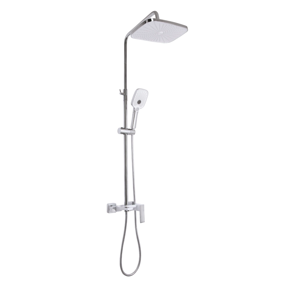 Душевая система с изливом Qtap Gemini k35 универсальная на три потребителя Chrome/White (45687) Душевая система с изливом Qtap Gemini k35 универсальная на три потребителя Chrome/White (45687)