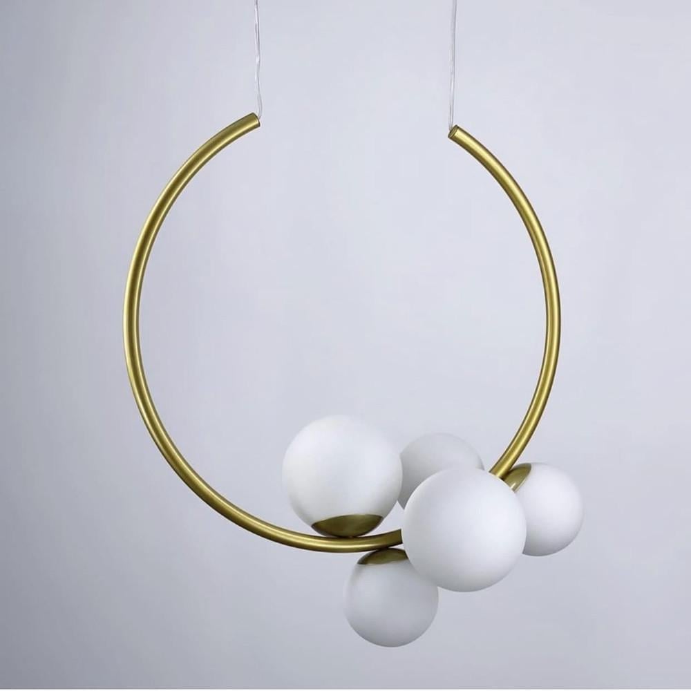 Светильник подвесной с 5-белыми плафонами (D 8005 GD)