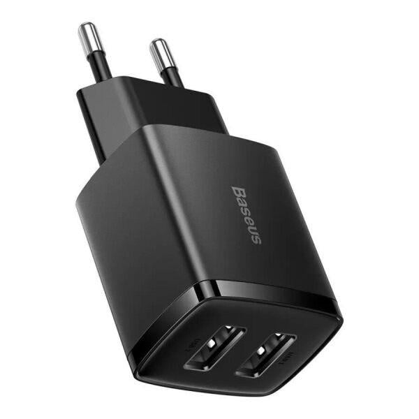 Зарядний пристрій мережевий BASEUS Compact Charger 10,5W EU Black (CCXJ010201)