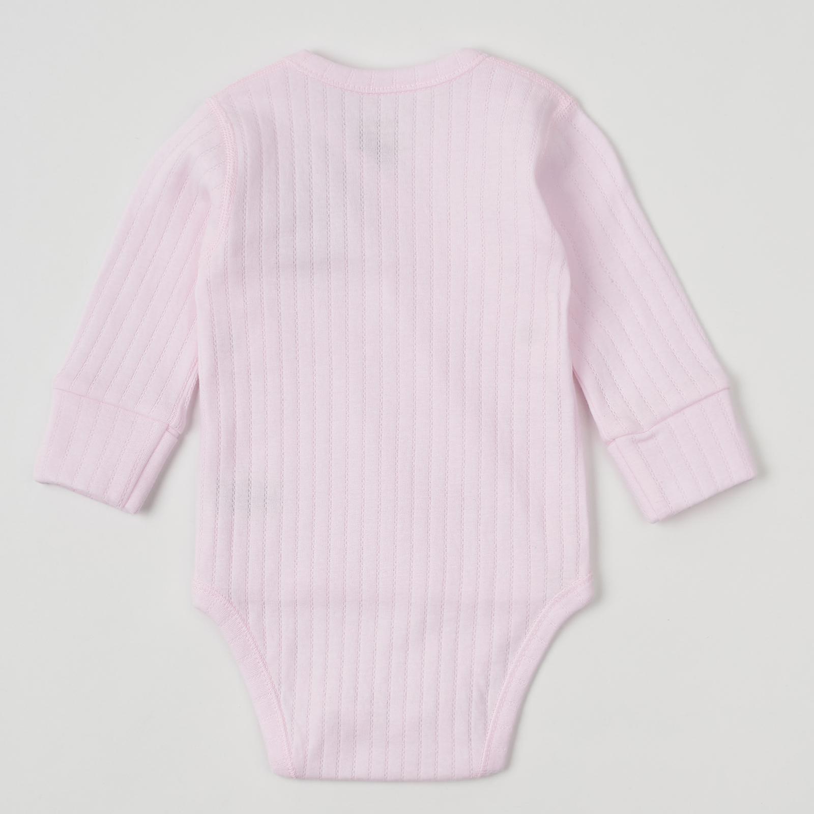 Боди с длинным рукавом на запах Ажур 56 см Розовый - фото 3 Боди с длинным рукавом на запах Ажур 56 см Розовый - фото 3