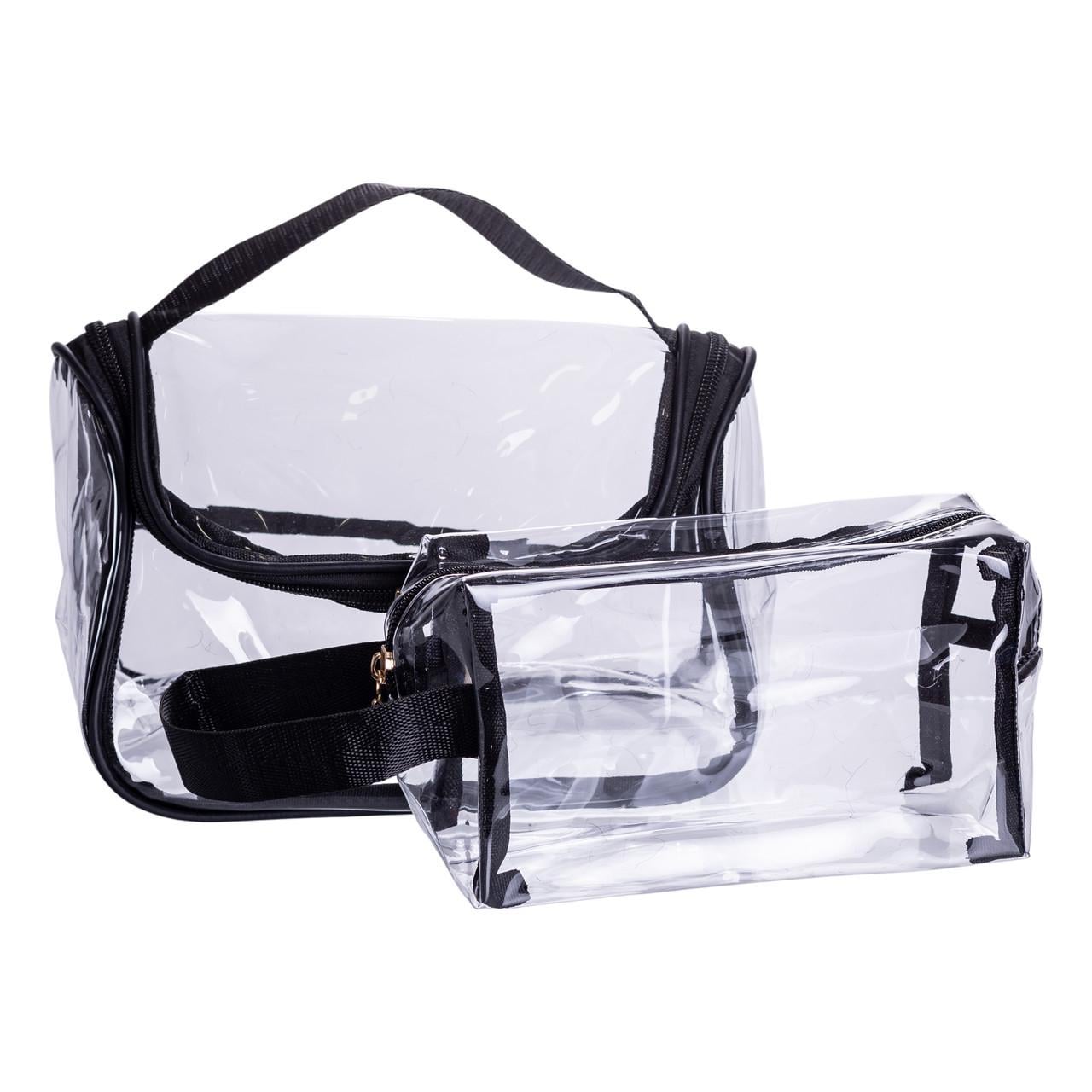 Набор женских косметичек прозрачных 2 шт. Черный (HP-16-6K)