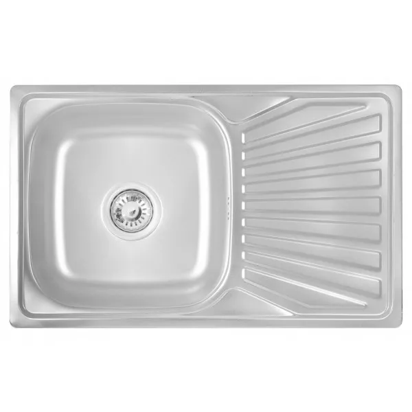 Мийка кухонна Wezer 7848 08 з сифоном 780x480x180 мм Satin (7848(0,8)S)