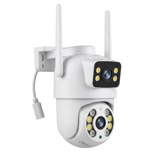 Камера видеонаблюдения IP RIAS Q13 iCSee APP Wi-Fi 2 объектива 3MP+3MP уличная поворотная White (3_08253)
