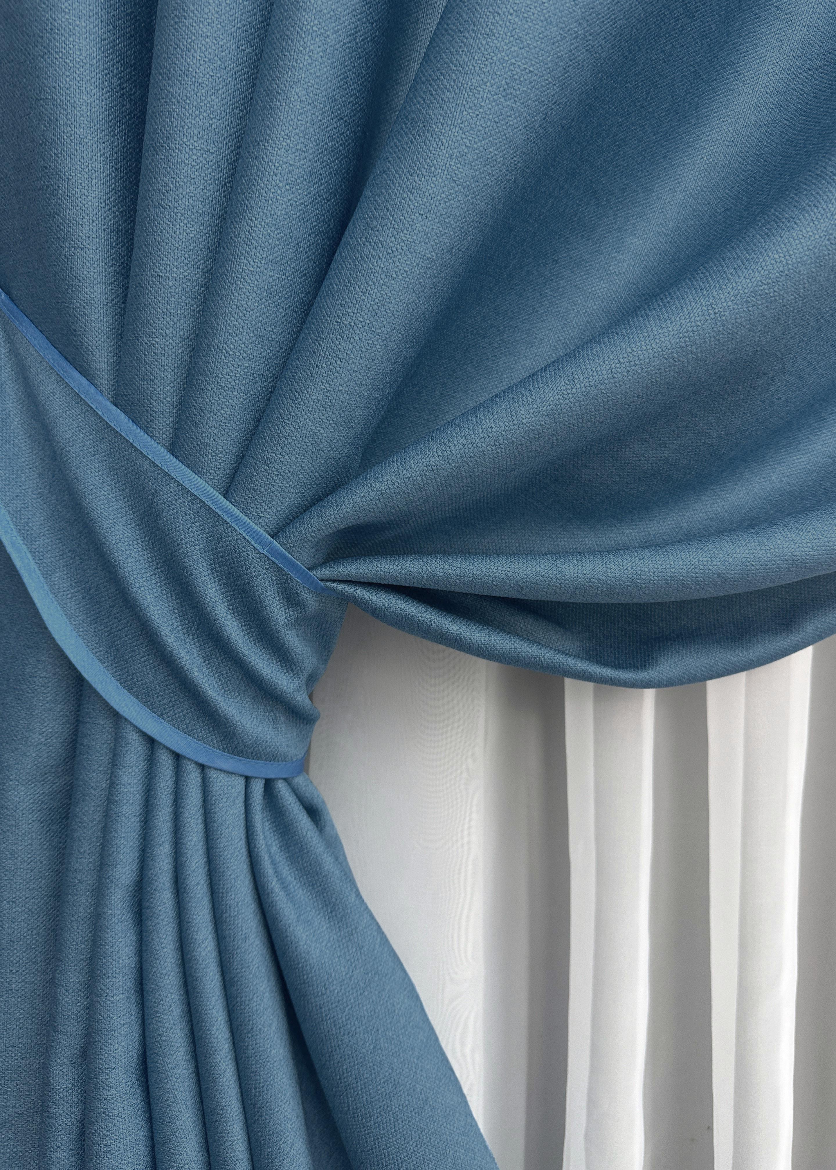 Комплект штор на люверсах VR-Textil Шенил однотонный № 1696ш 150х250 см 2 шт. Синий (37-0235) - фото 5 Комплект штор на люверсах VR-Textil Шенил однотонный № 1696ш 150х250 см 2 шт. Синий (37-0235) - фото 5