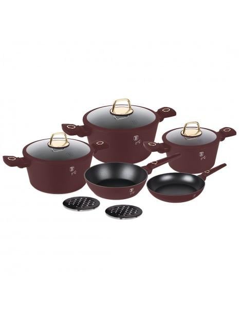 Набор алюминиевой посуды Berlinger Haus Leonardo Collection 10 предметов с крышками и титановым покрытием для любых плит (2623473675)