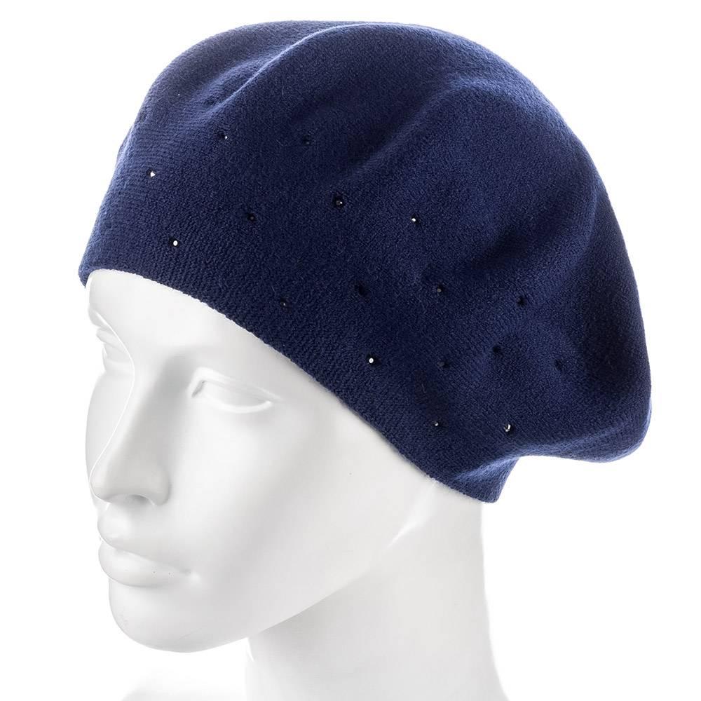 Берет женский со стразами Zolly ZH197 one size Темно-синий (1464439245)