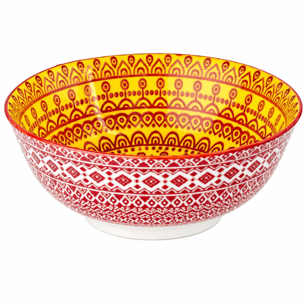 Салатник Olens Тригір'я 900 мл Червоний/Жовтий (102-602-19)