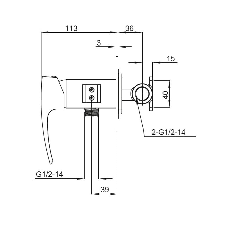 Смеситель для гигиенического душа KOER KB-23007-01 Хром (KR3468) - фото 2